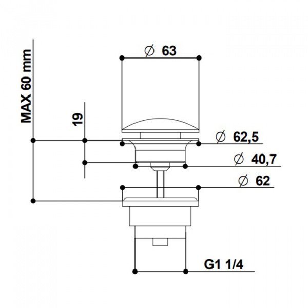 Bongio Complements Донный клапан clic-clac 1.1/4, цвет: золото