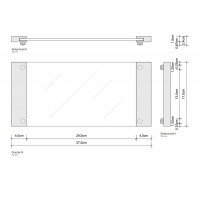 Decor Walther Classic Tab 37 Лоток универсальный 37x17см, прозрачное стекло, настольный, цвет: золото
