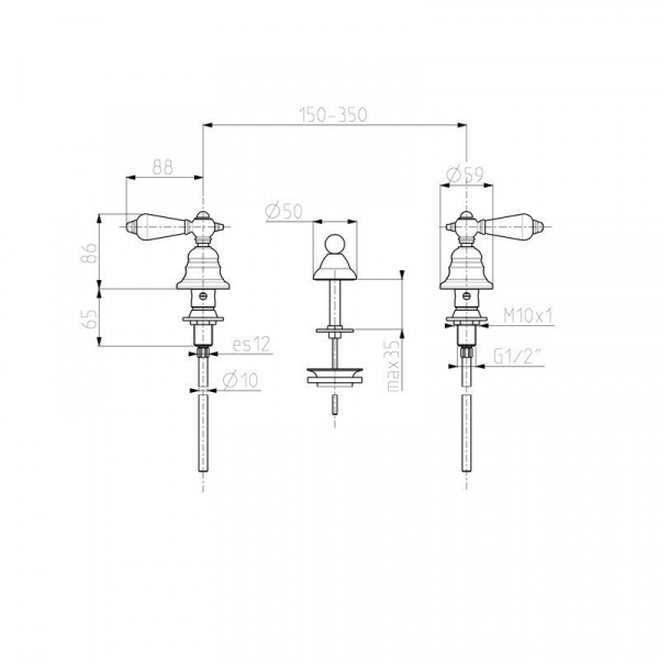 Carlo Frattini Herend Chic Cмеситель на биде на 3 отверстия, ручки Swarovski, цвет: хром