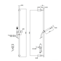 Antonio Lupi Bikappa Ручной душ с держателем на штанге и отдельным настенным выпуском, шланг 150 см., цвет: хром