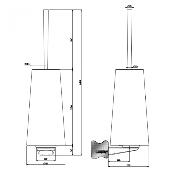 Gessi Cono Ершик подвесной, цвет: хром