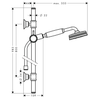 Axor Montreux Душевой набор (ручной душ, душевая штанга, держатель для душа), цвет: полированное золото