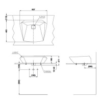 TOTO Jewelhex Раковина 60.7х48.3 см, без отв., цвет: белый
