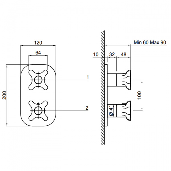 Antonio Lupi Timbro Смеситель для душа, термостатический, цвет: хром