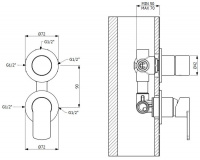 Встраиваемый смеситель для душа CEZARES GLAM-VDIM3