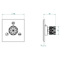 THG Nihal Porcelaine Ivoire Переключатель встраиваемый, внешняя часть, цвет: Soft gold
