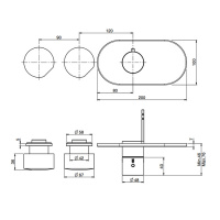 Carlo Frattini So Смеситель для душа встроенный, термостатический, 2 запорных вентиля, цвет: хром