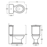 SIMAS Lante Унитаз моноблок 70.5х38.5см, с вертикальным сливом с бачком с кнопкой смыва, фурнитура золото, цвет: белый