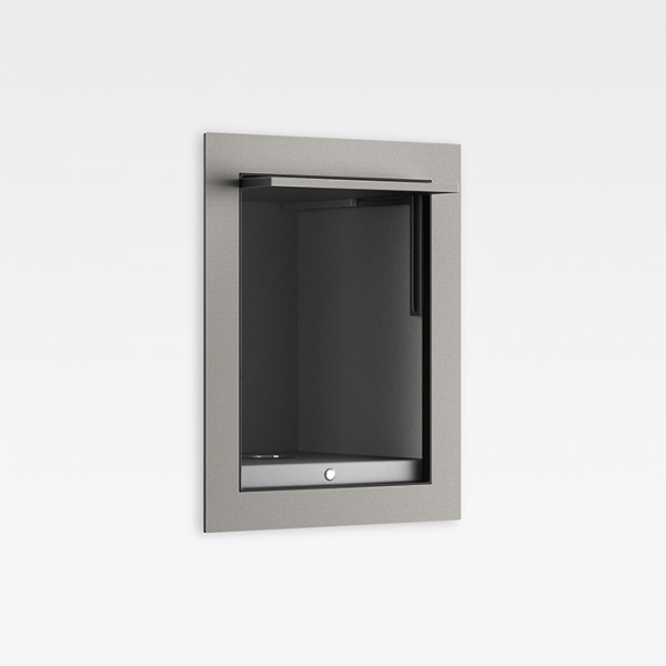 Armani Roca Island Комплект: Выдвижной гидроершик встроенный в шкафчик, шланг 1.4 м, цвет: silver/brushed steel