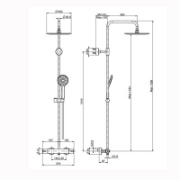 Fima Carlo Frattini Wellness Душевая стойка с однорычажным смесителем: верхним душем и ручным душем, цвет: Хром