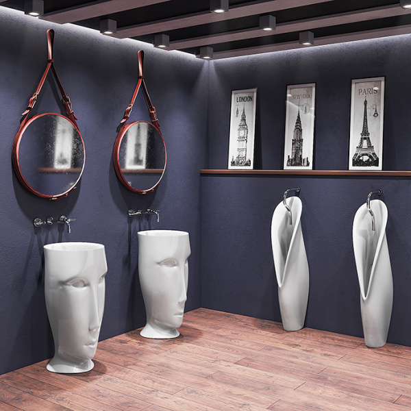 Kerasan Artwork Писсуар напольный  &quotGROOVE", с креплением и сифоном, цвет: белый