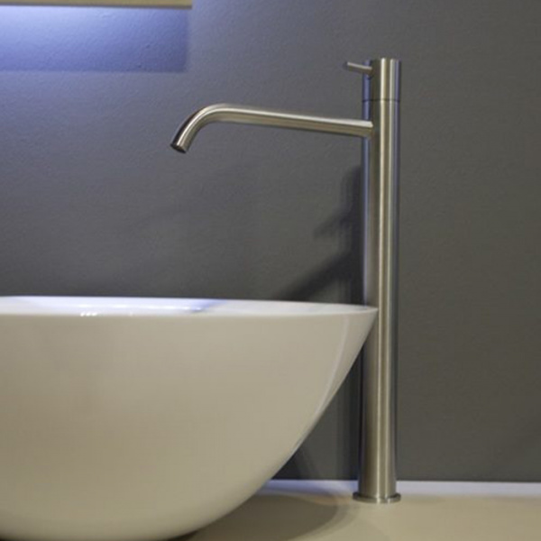 Antonio Lupi Ayati Смеситель для раковины, на 1 отв., излив: 273мм, высота: 45см, цвет: шлифованная сталь