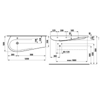 Laufen Alessi One Раковина 120х50х16.5 см, без отв., цвет: елый