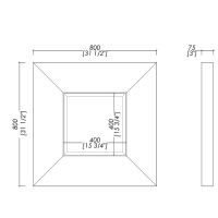 Devon&Devon Black Jack Зеркало 80х80 см, цвет: черный