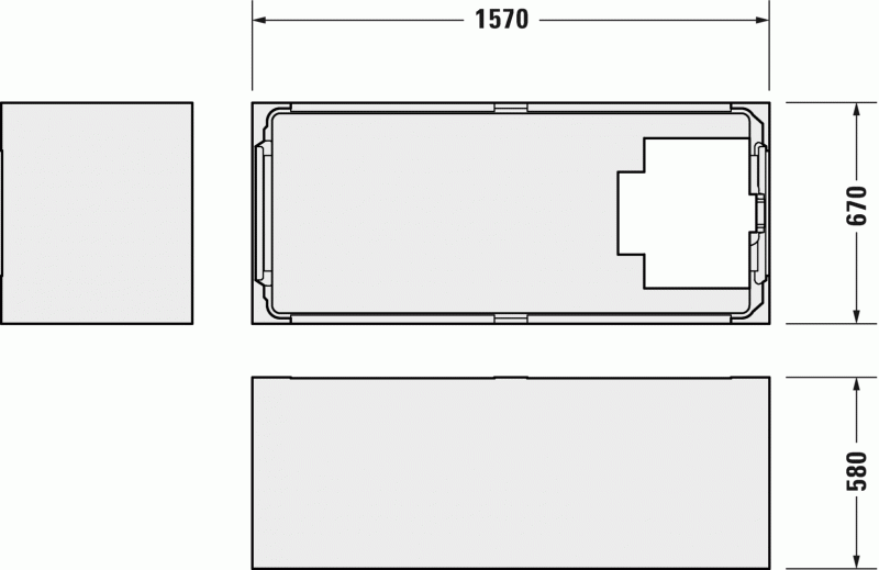 Опора из стиропора для ванны Duravit D-Neo, 157x67