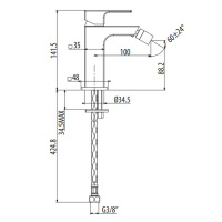 GATTONI Kubik Смеситель для биде,  цвет NERO OPACO