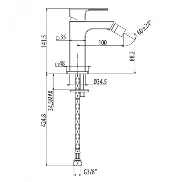 GATTONI Kubik Смеситель для биде,  цвет NERO OPACO