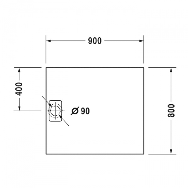 Duravit Stonetto Поддон композитный прямоугольный 90x80х5см, d9см, цвет: Песочный