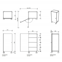 Decor Walther RW 1 Шкафчик передвижной 38x30x80см, стекло прозрачное, напольный, цвет: хром