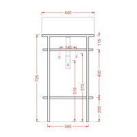 Artceram VOGUE Металическая структура Ø44хh72,5см с раковиной Millerighe без отв. под смеситель, с сетчатой полочкой, цвет: белый матовый