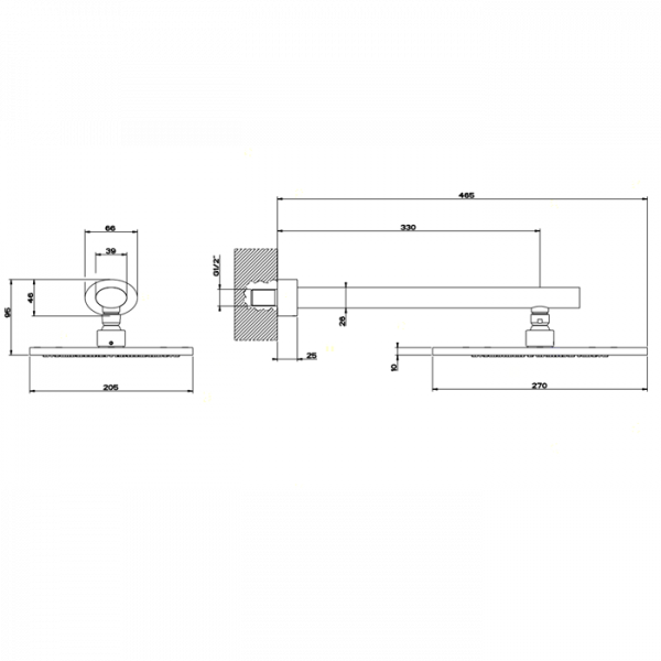 Gessi Ovale Верхний душ для настенного крепления 270x205мм, цвет: хром