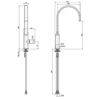 Carlo Frattini Kitchen Кухоный смеситель Nomos, цвет: хром