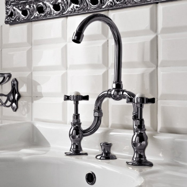 Sbordoni Antica Смеситель для раковины на 3 отверстия, цвет: черный никель