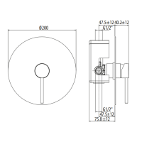 Gattoni Circle One Смеситель встроенный на 1 выход с переключателем, с GBOX, цвет: белый матовый