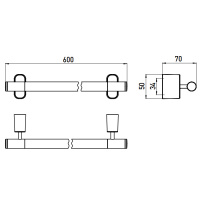 EMCO Logo2 Держатель полотенец, 60см, подвесной, цвет: хром