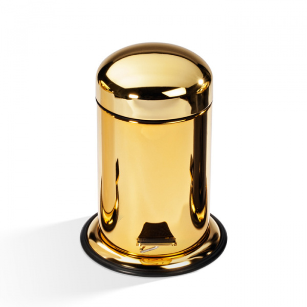 Decor Walther TE 30 Ведро 17xh31см, с педалью и крышкой, напольное, цвет: золотой лак