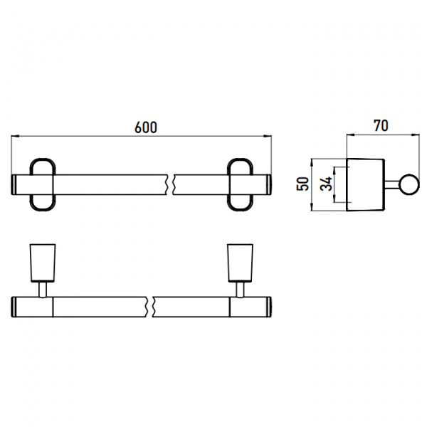 EMCO Logo2 Держатель полотенец, 60см, подвесной, цвет: хром