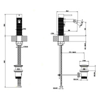 Gessi Trame Смеситель однорычажный для биде с донным клапаном, цвет: шлифованная сталь
