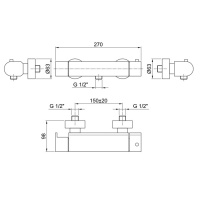 Fantini Mare Смеситель для душа, настенный, термостатический, цвет: хром