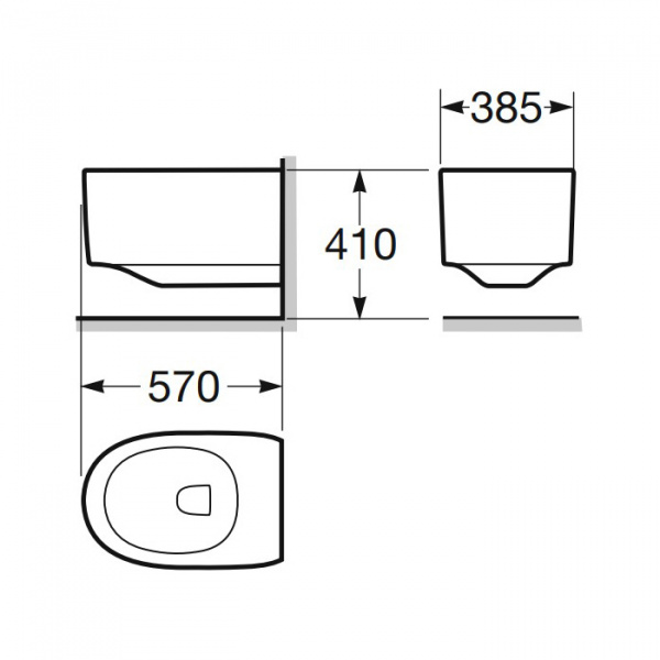 Armani Roca Island Унитаз подвесной 57х38.5х27см, со скрытым креплением, цвет: nero