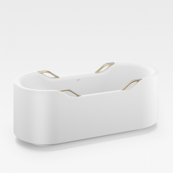 Armani Roca Baia Ванна отдельностоящая 180х80х64см с 4 ручками с сливным отверстием, мат-л: Surfex