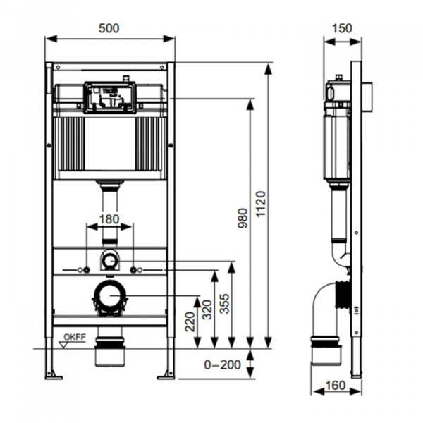 TECEbase 2.0 Комплект 5 в 1, унитаз TECE V04, инсталяция для подвесного унитаза, клавиша смыва TECEnow белая, крепеж для монтажа, звукоизоляция
