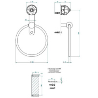 THG Amboise Jaspe rougе Держатель - кольцо 18см., подвесной, цвет: золото
