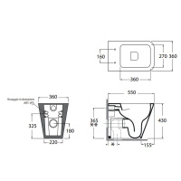 Azzurra Build Унитаз напольный 55х36х42см., слив универсальный, цвет: белый