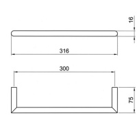 Fantini Young Полотенцедержатель 30см, подвесной, цвет: Nickel PVD