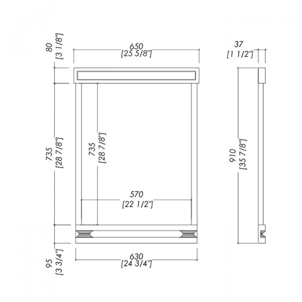 Devon&Devon Bentley Зеркало 65х91 см, цвет: prune/хром