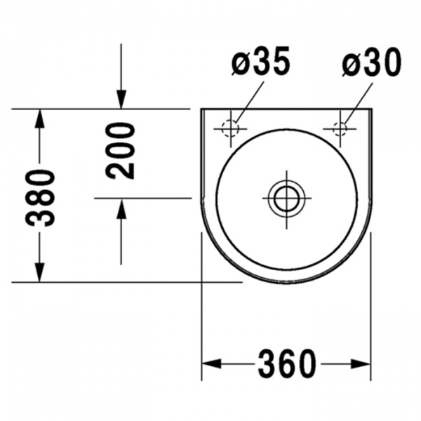 Duravit Architec Раковина 36х38 см, 1 отв., без перелива, цвет: белый