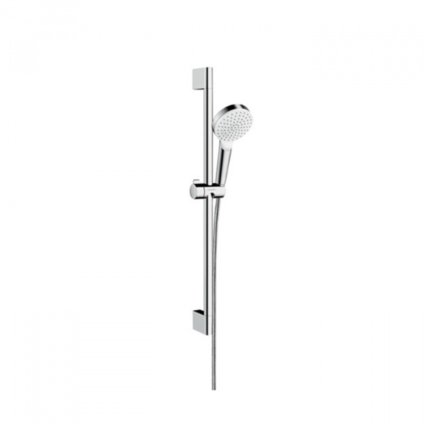 Hansgrohe Crometta Vario Unica Душевой набор: штанга 650mm, ручной душ, 1jet (Rain), EcoSmart, шланг, цвет: белый/хром