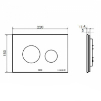 TOTO Neorest Клавиша смыва, 220x5x150, подходит для встроенных бачков ТЕСЕ, цвет: белый