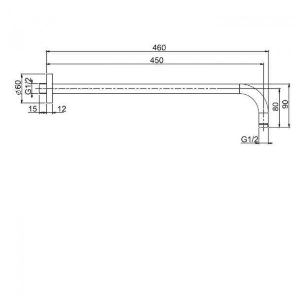 Carlo Frattini Wellness Держатель верхнего душа 450 мм., для монтажа на стену, цвет: хром