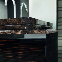 VITAGE milldue edition FOUR SEASONS Комплект мебели с тумбой под раковину, раковиной BOSTON65, зеркалом BRISTOL, 216 см, цвет: Ebano/Emperador