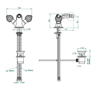 THG Mandarine Cristallia Diamant Смеситель для биде на 1 отверстие, с донным клапаном, цвет: полированное золото