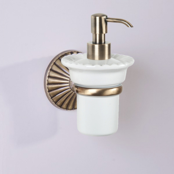 TW Retro Opal Дозатор для мыла керамический, подвесной, цвет: бронза
