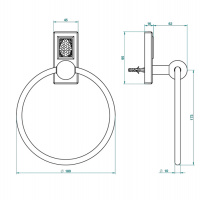 THG Métropolis cristal clair Полотенцедержатель - кольцо 18см., подвесной, цвет: хром/прозрачный хрусталь