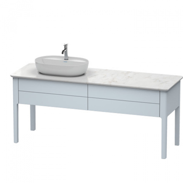 Duravit Luv База напольная, с 2 выдв. ящиками, каменной столешницей и раковиной, раковина слева, 743x1788x570, цвет: светло-голубой шелковисто-матовый