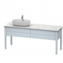 Duravit Luv База напольная, с 2 выдв. ящиками, каменной столешницей и раковиной, раковина слева, 743x1788x570, цвет: светло-голубой шелковисто-матовый